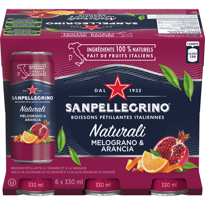SAN PELLEGRINO, BEVERAGE MELOGRANO & ARANCIA, 6 x 330 ML