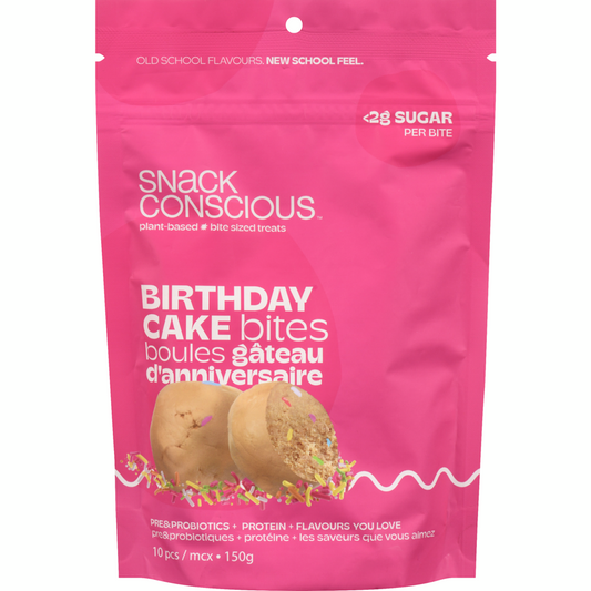 SNACK CONSCIOUS, BIRTHDAY CAKE BITES, 12 x 150G
