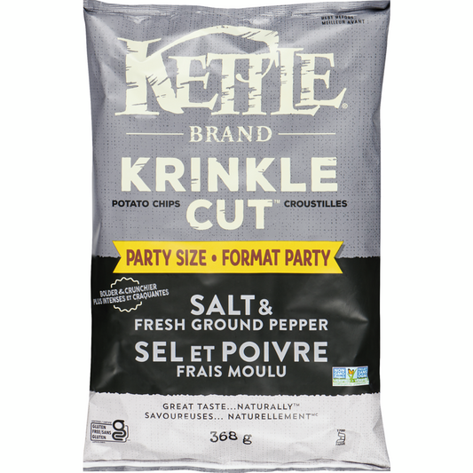 KETTLE FOODS, SALT & FRESH GROUND PEPPER 368G, 9 x 368G