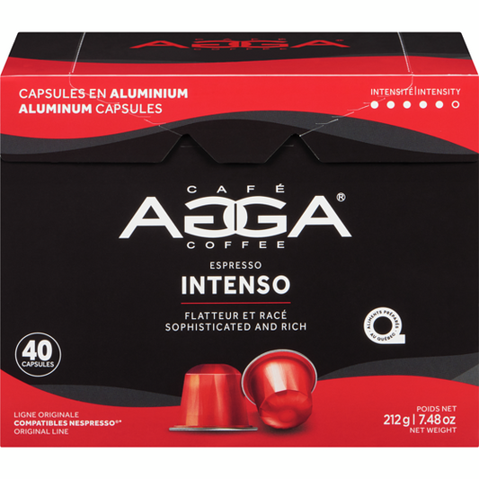 AGGA CAFE NESPRESSO INTENSO 40 CAPS, 8 X 212 G