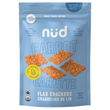 NUD FUD, CARROT CRACKERS, 6 x 66G
