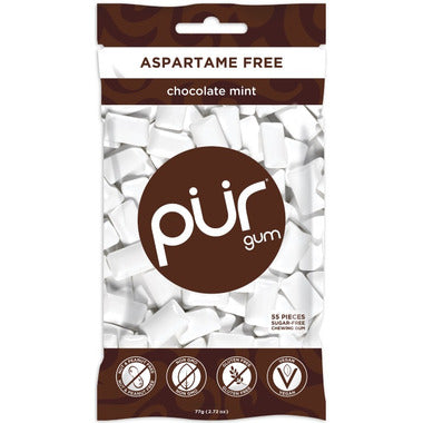 PUR, PUR GUM 55 PC BAG CHOCOLATE MINT, 12 x 77G