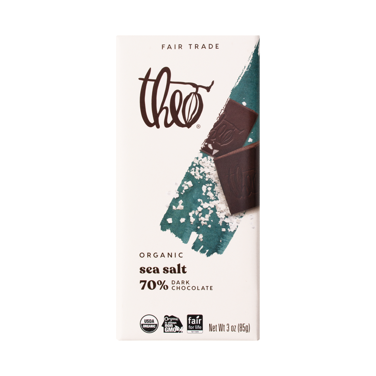 THEO, SEA SALT 70% DARK, 12 x 85G