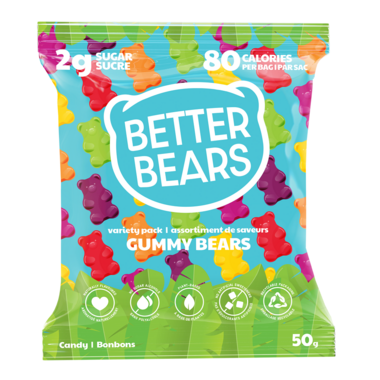 BETTER BEARS FO, VEGAN GUMMY BEARS - VARIETY PACK, 12 x 50G