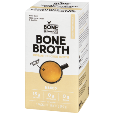 BONE BREWHOUSE, NAKED INSTANT CHICKEN BONE BROTH, 9 x 80G