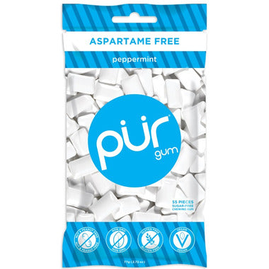 PUR, PUR GUM 55 PC BAG PEPPERMINT, 12 x 77G