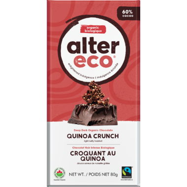 ALTER ECO, ORG CHOC - DARK QUINOA, 12 x 80 G