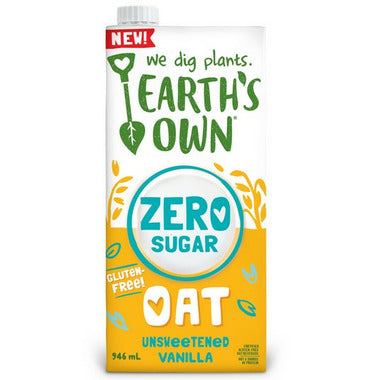 EARTH'S OWN, OAT UNSWEETENED VANILLA - ZERO SUGAR, 12 x 946ML