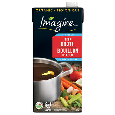 IMAGINE FOODS, LOW SOD BEEF BROTH OR, 12 x 1L