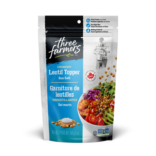 THREE FARMERS, LENTILS SALAD TOPPER SEA SALT, 6 x 140