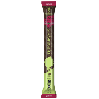 THEOBROMA CHOCO, 60% DARK CHOCOLATE AND RASPBERRY BATONS, 18 x 35G