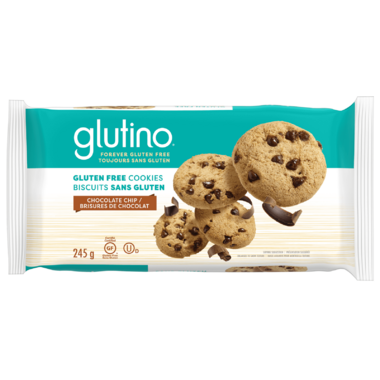 GLUTINO, CHOC CHIP COOKIES, 12 x 245G