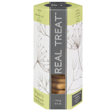 REAL TREAT, ORG SALTED CARAMEL SHORTIES WITH FENNEL, 8 x 160G