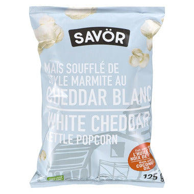 SAVOR, WHITE CHEDDAR KETTLE POPCORN, 11 x 125G