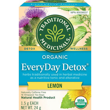 TRADITIONAL MEDICINALS, EVERYDAY DETOX LEMON, 6 x 16CT