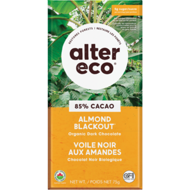 ALTER ECO, BLACKOUT ALMOND 85%, 12 x 75G