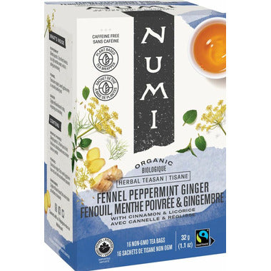 NUMI, FENNEL PEPPERMINT GINGER, 6 x 16CT