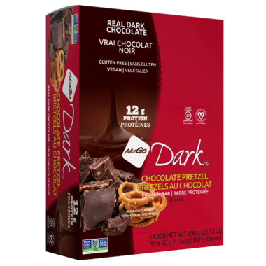 NUGO NUTRITION, CHOCOLATE PRETZEL DARK, 12 x 50 G