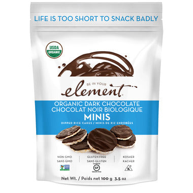 ELEMENT, DARK CHOCOLATE RICE MINIS, 6 x 100G