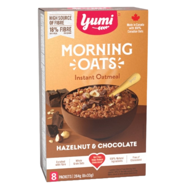 YUMI, MORNING OATS - CHOCOLATE HAZELNUT, 6 x 264G