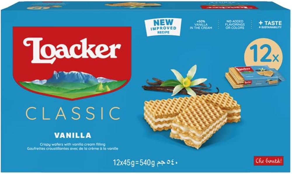LOACKER VANILLA WAFER, 12 X 45 G