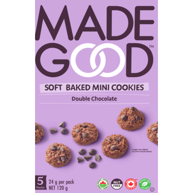 MADE GOOD, DOUBLE CHOC SOFT MINI COOKIES OR, 6 x 120G