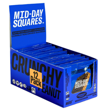 MID-DAY SQUARES, FUNCTIONAL SQUARES, CRUNCHY PEANUT (REFRIGERATED), 12 X 33G