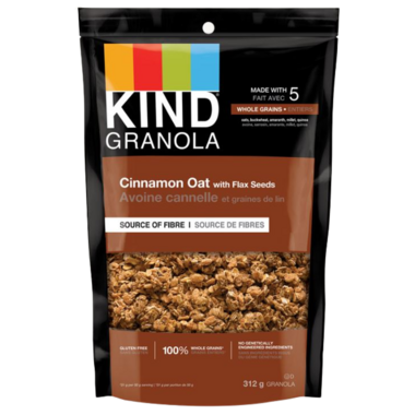 KIND, CINNAMON OAT W FLAX SEEDS, 6 x 312 G