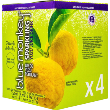 BLUE MONKEY, SPARKLING YUZU JUICE 4PK, 6 x 1L