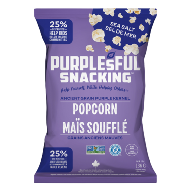 PURPLESFUL SNAC, PURPLE KERNEL -SEA SALT POPCORN, 9 x 136G