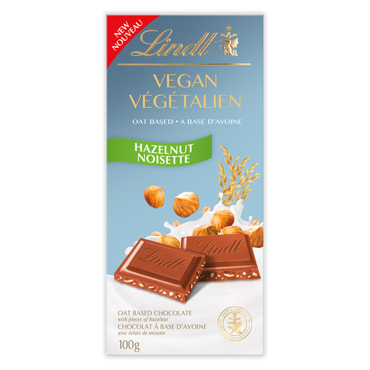LINDT, VEGAN BAR HAZELNUT - OAT BASED, 20 x 100G
