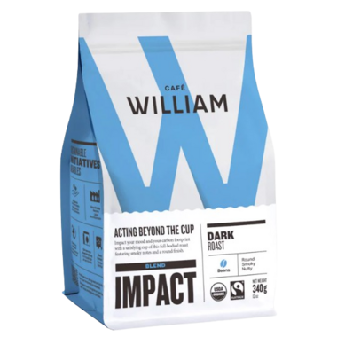 CAFE WILLIAM, IMPACT DARK ROAST - BEANS, 6 x 340G