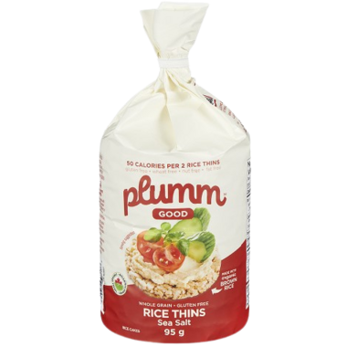 PLUM.M.GOOD, BRWN RICE CK THINS - SEA SALT OR, 12 x 95G