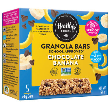 HEALTHY CRUNCH, CHOCOLATE BANANA - SCHOOL APPROVED BARS, 6 x 5X24G