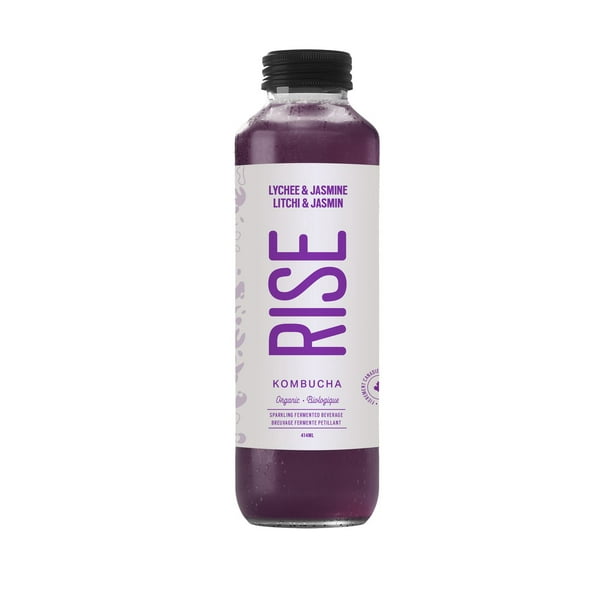RISE KOMBUCHA, LYCHEE & JASMINE CLASSIC, 12 x 414ML