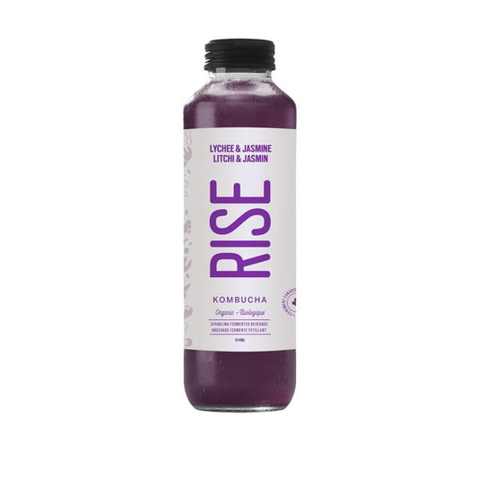 RISE KOMBUCHA, LYCHEE & JASMINE CLASSIC, 12 x 414ML