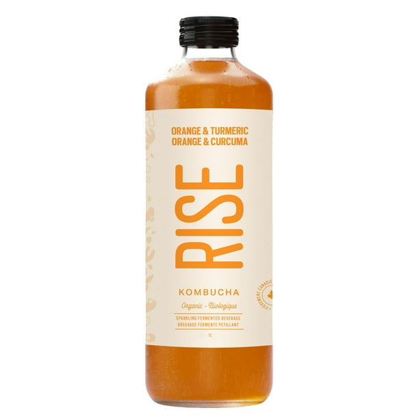RISE KOMBUCHA, ORANGE & TURMERIC CLASSIC, 6 x 1L
