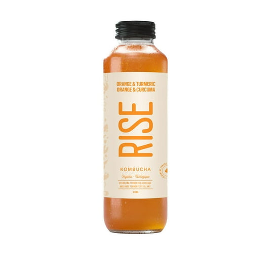 RISE KOMBUCHA, ORANGE & TURMERIC CLASSIC, 12 x 414ML