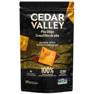 CEDAR VALLEY, CLASSIC SPICE PITA CHIPS, 12 x 180G