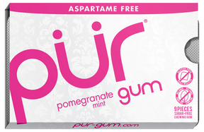 PUR, POMEGRANATE MINT GUM 9 PC BLISTER PK, 12 x 17.5G