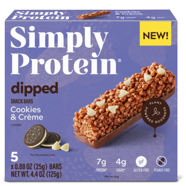 SIMPLY PROTEIN, COOKIES & CREME DIPPED BAR 5PK, 6 x 5X25G