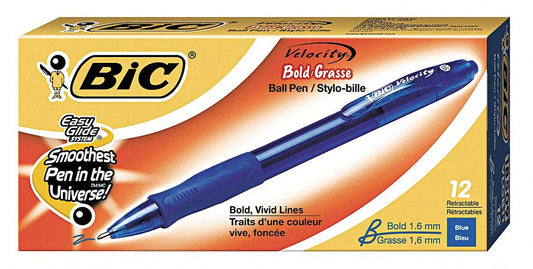 BIC MEDIUM BLUE BALLPOINT PEN, 12 X 1 UN