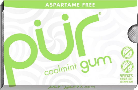 PUR, COOLMINT GUM 9 PC BLISTER PK, 12 x 17.5G