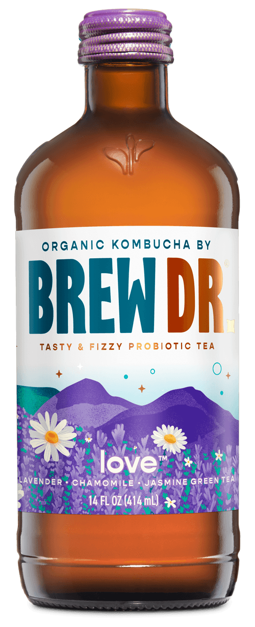 BREW DR. KOMBUC, LOVE JASMINE LAVENDER ROSE, 12 x 414ML