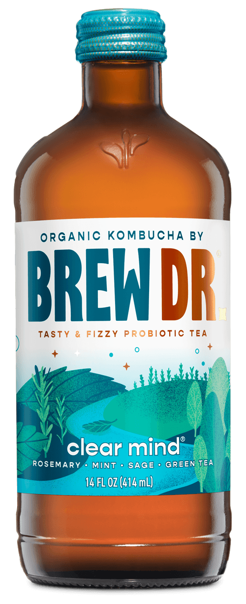 BREW DR. KOMBUC, CLEAR MIND ROSEMARY MINT, 12 x 414ML