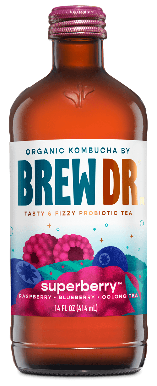 BREW DR. KOMBUC, SUPERBERRY CURRANT ELDERBERRY ROSE, 12 x 414ML