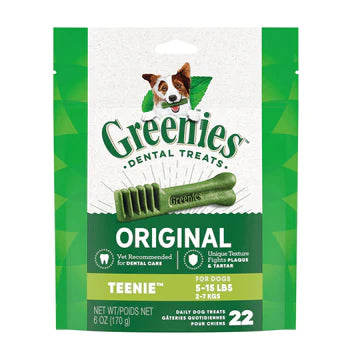 GREENIES DENTAL CHEWS TEENIE GREEN BONES, 6 X 170 G