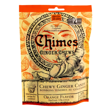 CHIMES, GINGER CHEWS CANDY - ORANGE, 12 x 100G