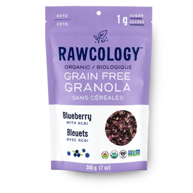 RAWCOLOGY, BLUEBERRY RAW CRUNCH GRANOLA, 12 x 200G