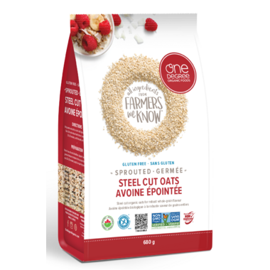 ONE DEGREE, SPROUTED ORGANIC STEEL CUT OATS, 4 x 680G